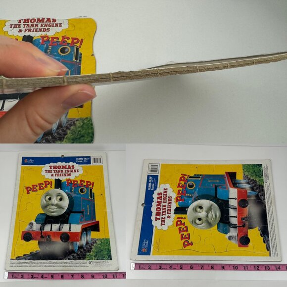 Vtg 1997 Thomas Tank Engine Friends Cardboard Frame Tray Puzzle 22pc Golden Book - Picture 3 of 13